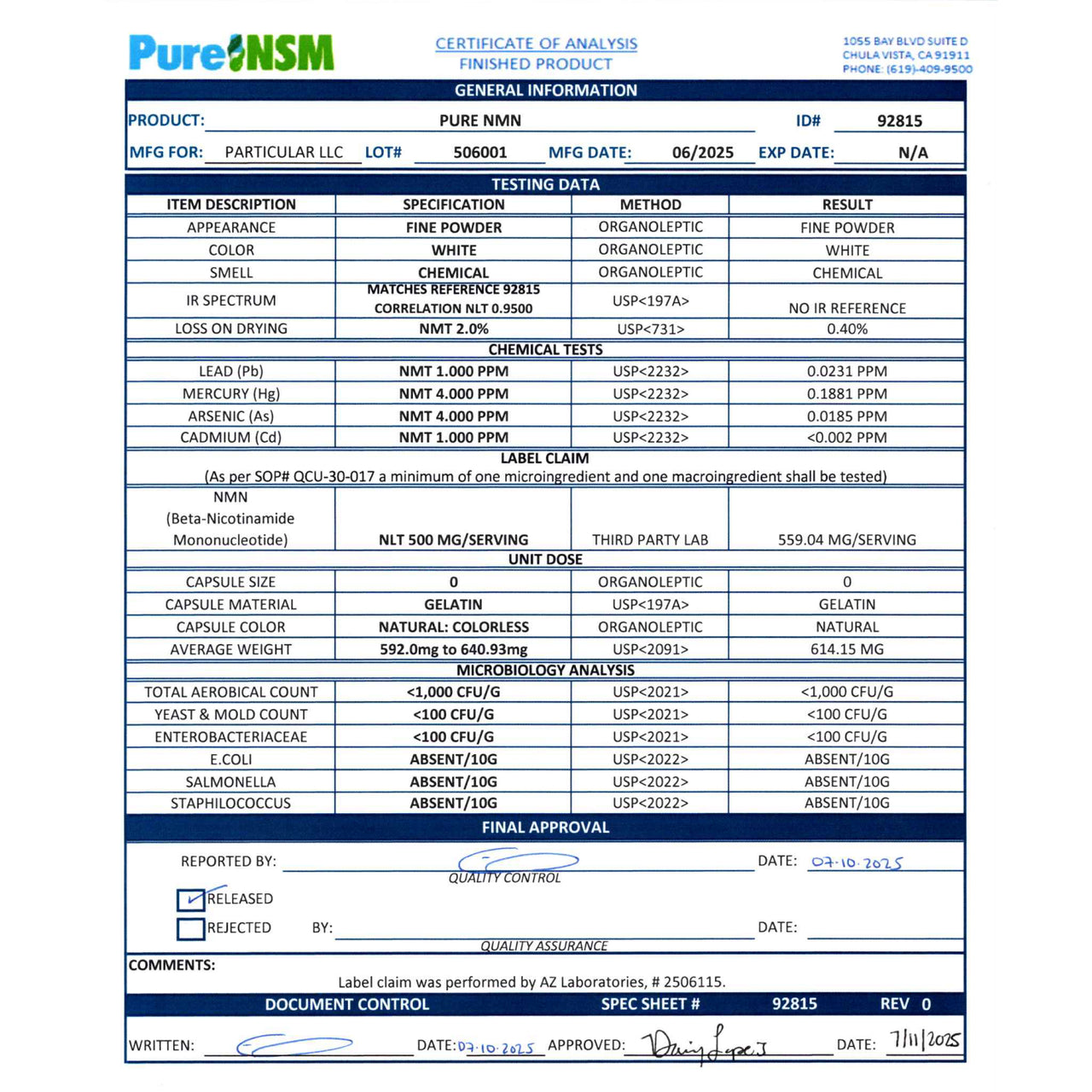 Pure NAD+ Capsules