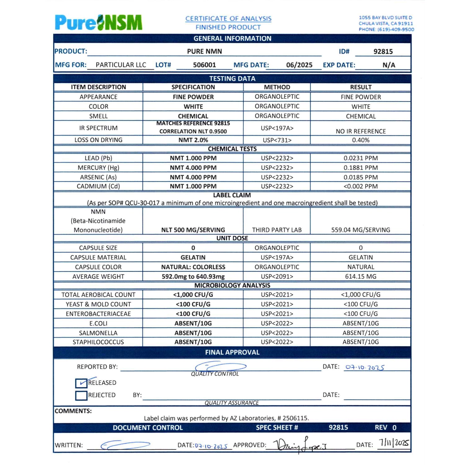 Pure NAD+ Capsules