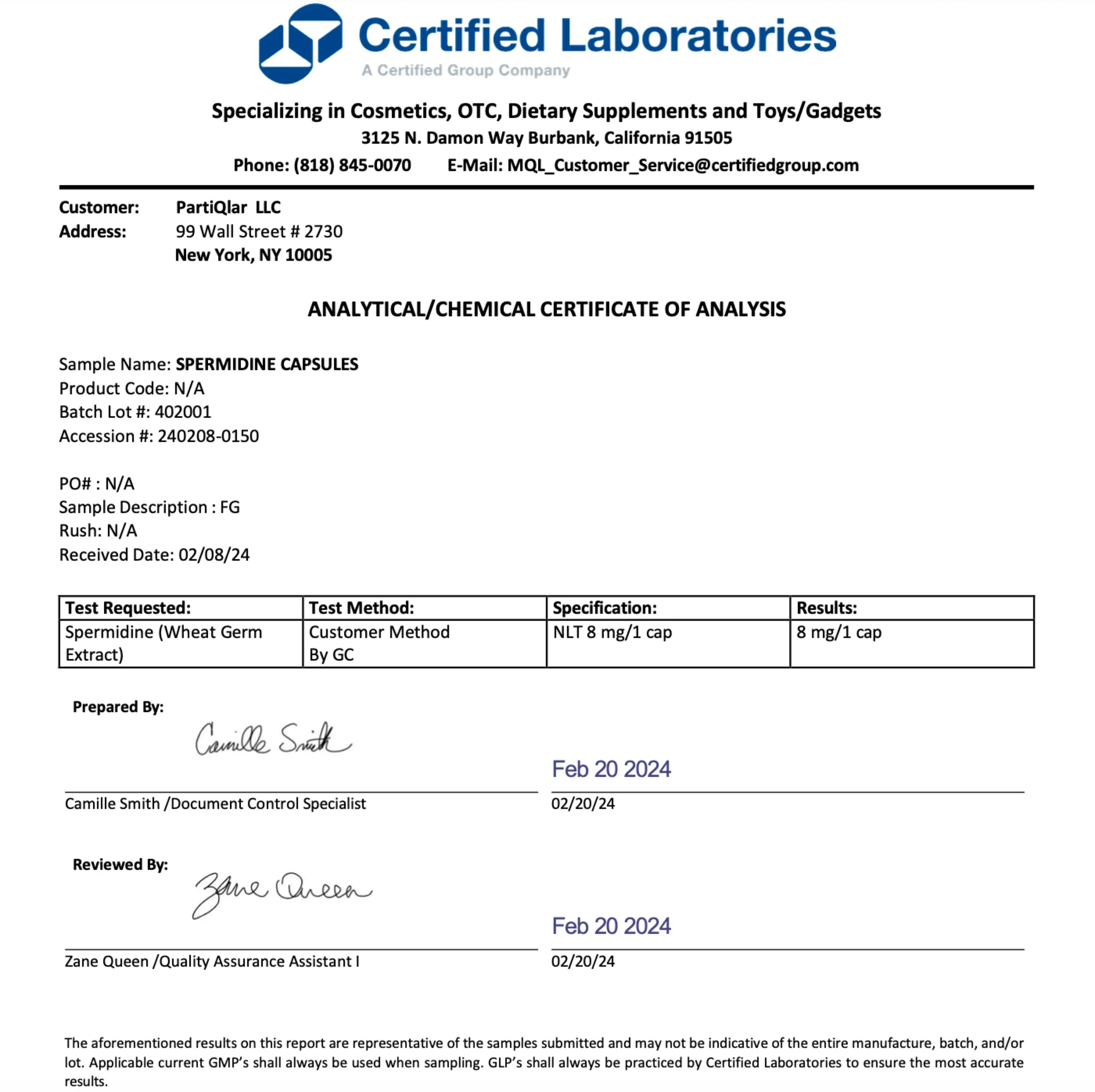 Pure Spermidine