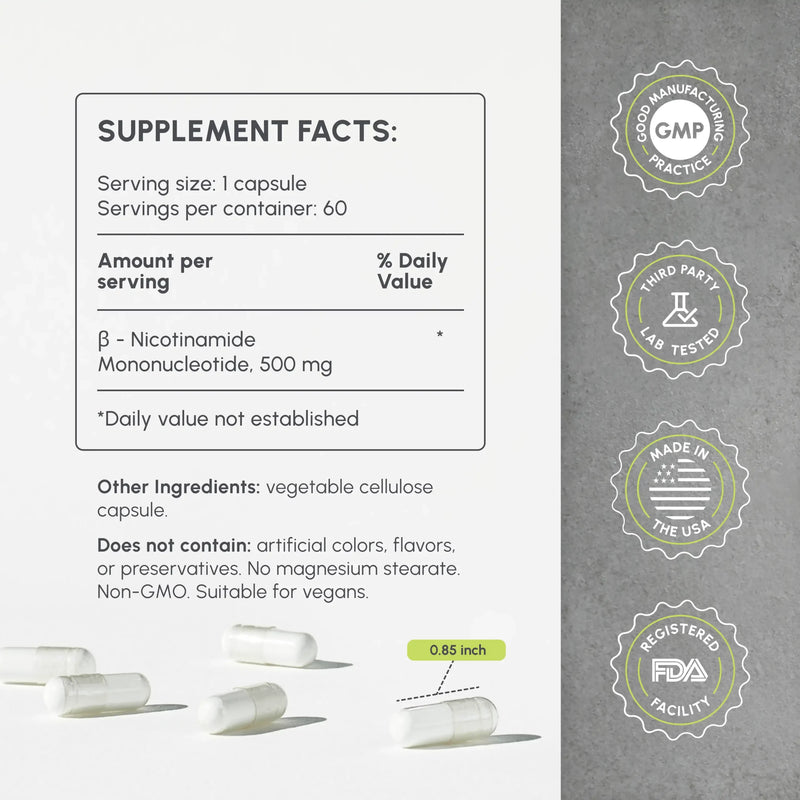 Pure Nicotinamide Mononucleotide Capsules