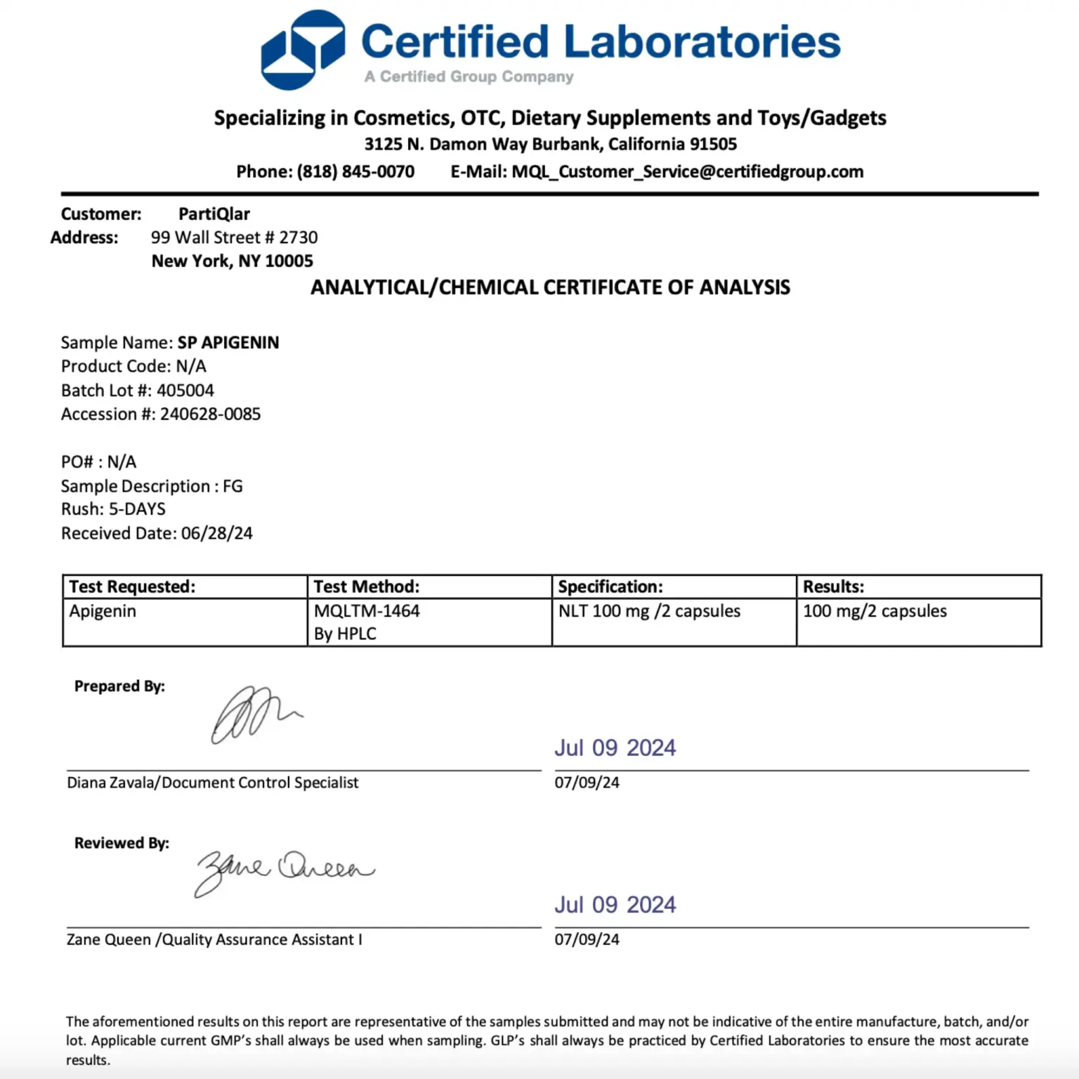 Pure Apigenin