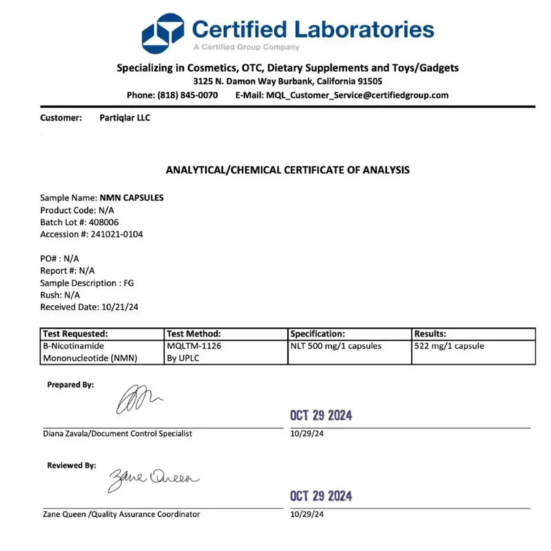 Pure Nicotinamide Mononucleotide Capsules
