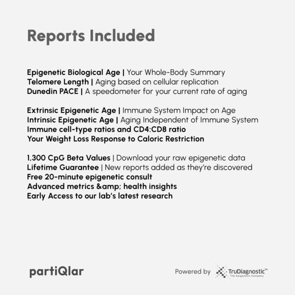 description of what is included in the partiQlar Truage Pace Test Kit