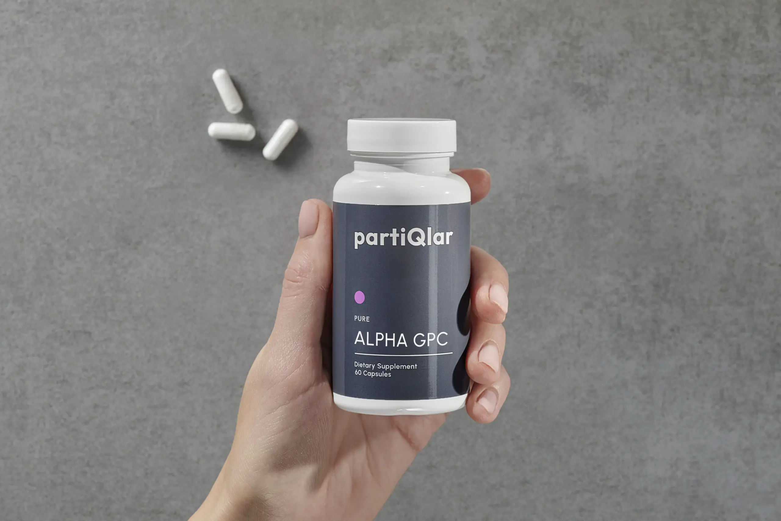 partiQlar Alpha GPC supplement bottle