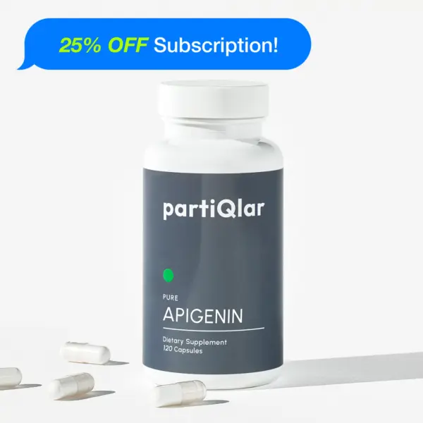 partiQlar apigenin supplement bottle