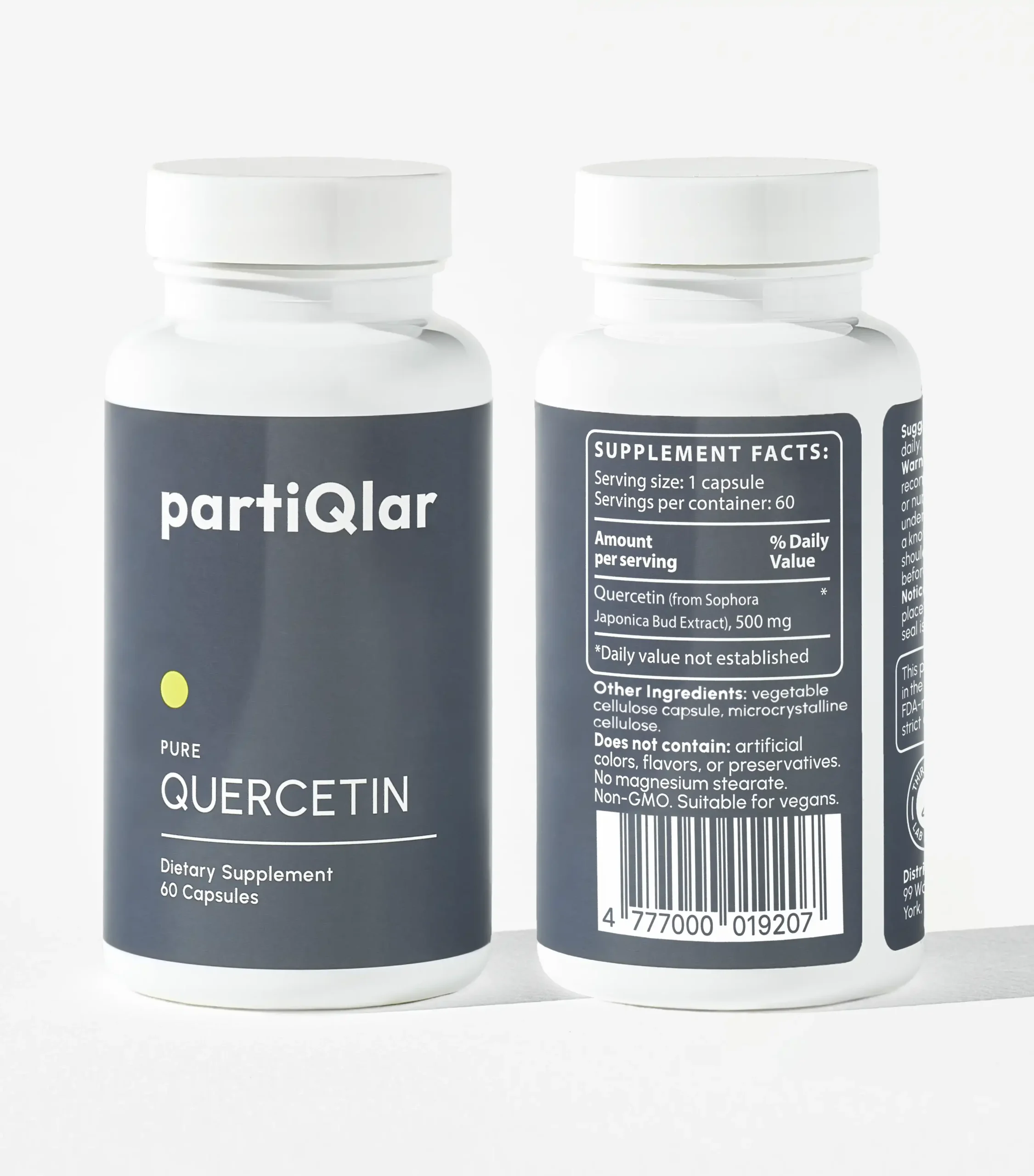 partiQlar Quercetin supplement facts bottle