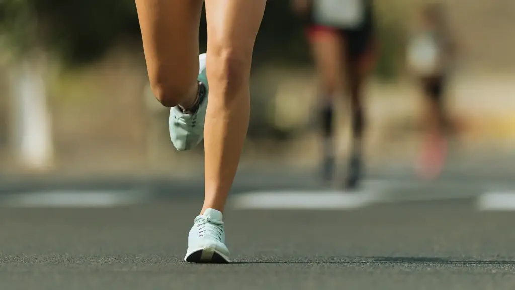 Female runner in action during a marathon