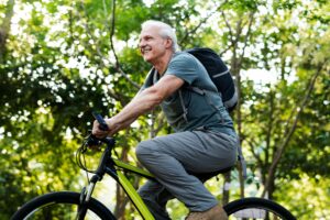 Senior gentleman enjoying health benefits from increased NAD+