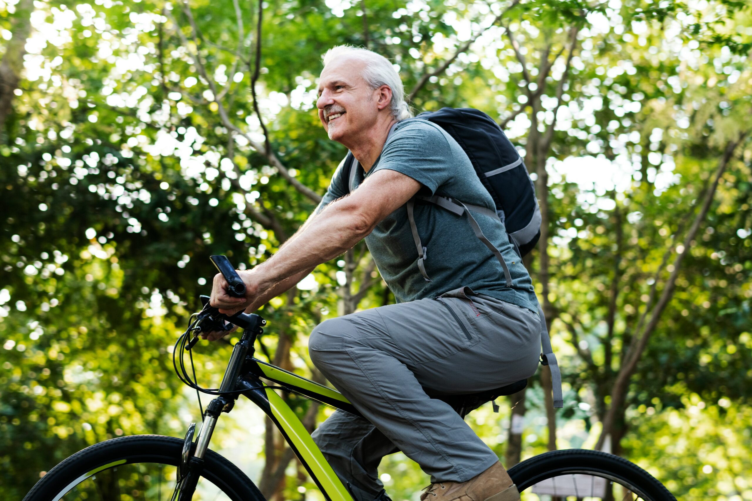 Senior gentleman enjoying health benefits from increased NAD+