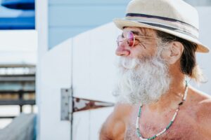 Senior man enjoying a healthy aging process